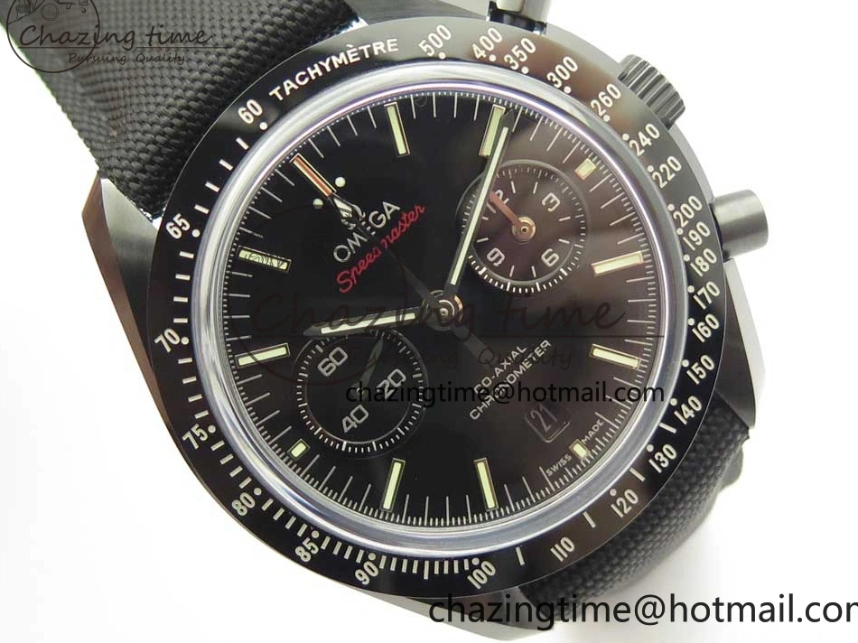 1229 Premium Speedmaster “Dark Side of The Moon” Real Ceramic OMF 1:1 Best Edition on Nylon Strap A 7977